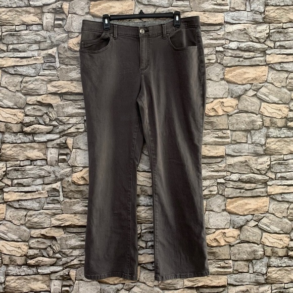 #135 Women’s Lee Platinum Label Bootcut 5 Pocket Charcoal Denim Jean Pants 16 - Picture 2 of 4